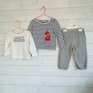 Carter's Kids Matching Set - White, Gray, Red